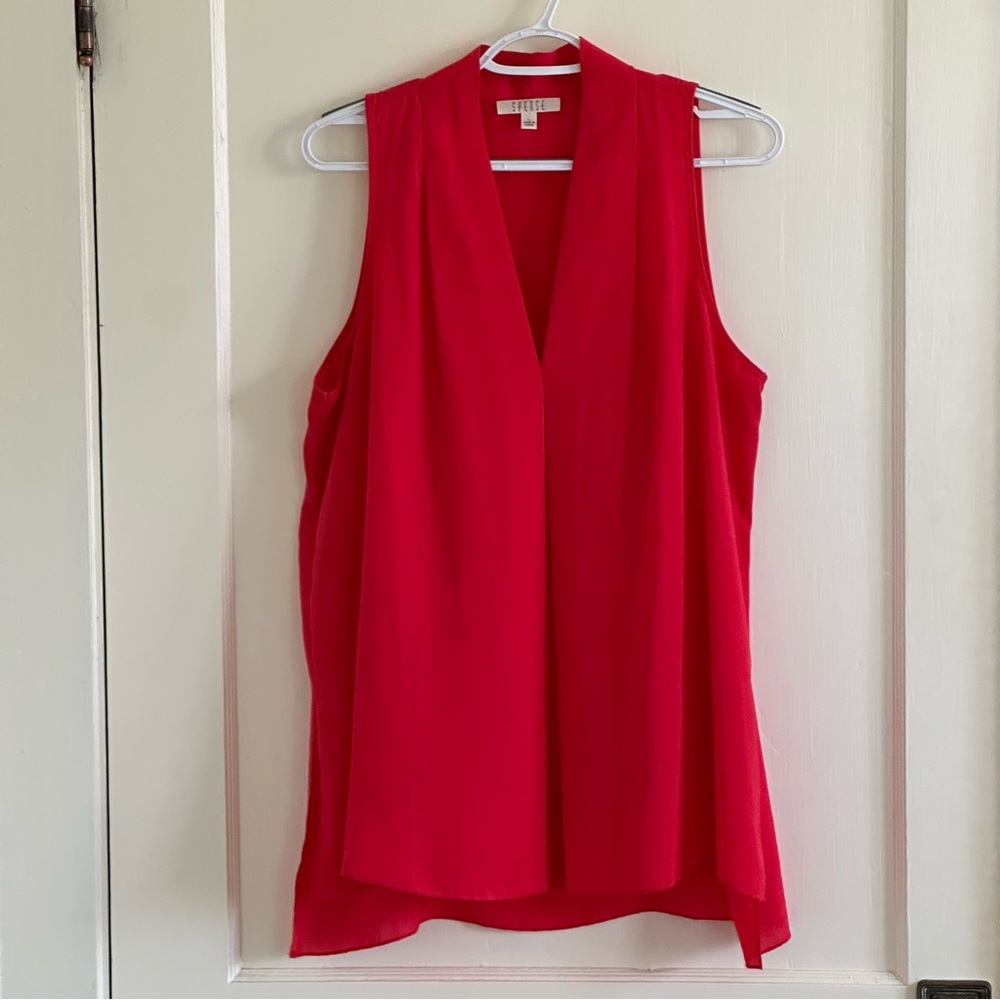 Spense red sleeveless blouse